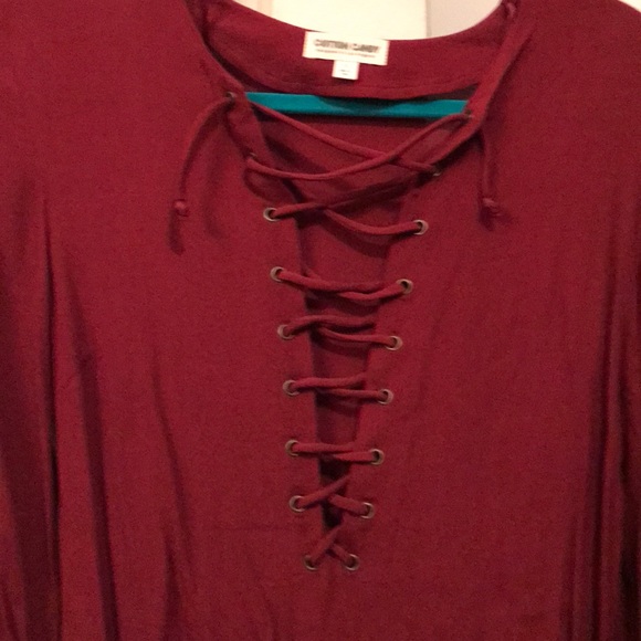 Cotton Candy Maroon long sleeve shirt - Picture 2 of 5